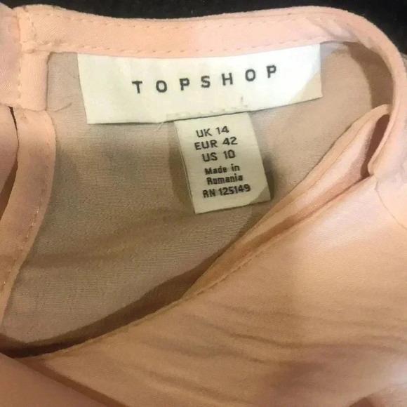 TopShop Chiffon SheerTie Long Sleeves and Open Back with Zipper-Size 10 - Picture 11 of 11